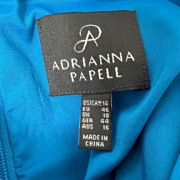Adrianna Papell Womens Cap Sleeve Textured Sheath Dress Turquoise Blue size 14 - Picture 8 of 11
